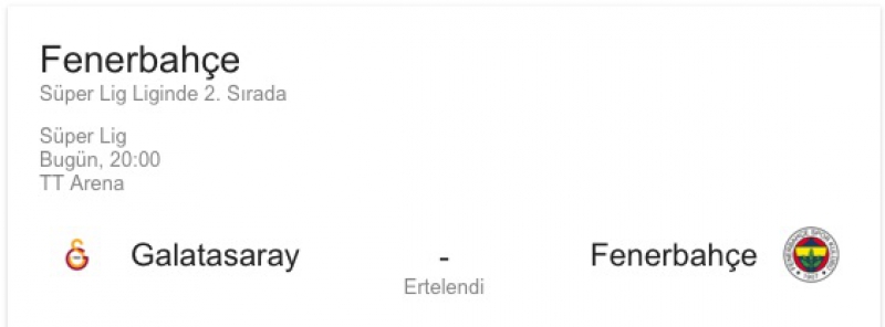 Galatasaray Fenerbahçe Derbisi Ertelendi