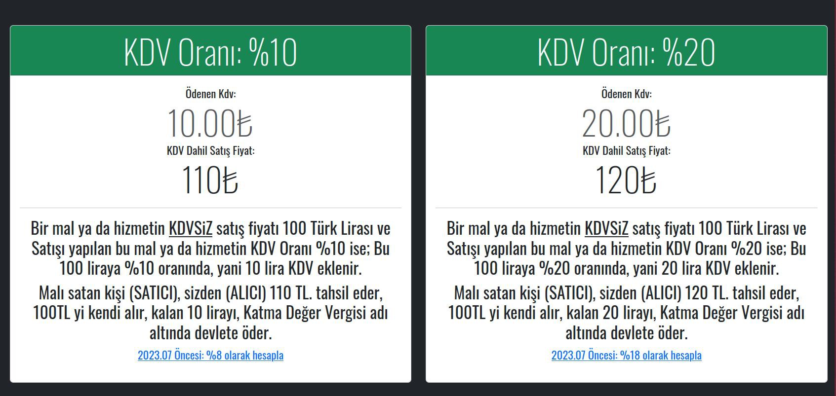 2023 - KDV Zammı KDV 18’den 20’ye çıktı - Telefon kayıt harcı 20 bin TL oldu