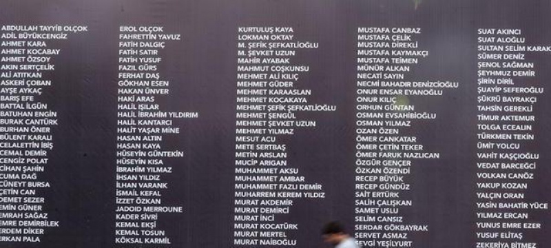 On Beş Temmuz Darbe Girişimi Şehitlerinin İsimleri