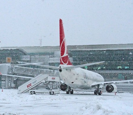 Yoğun Kar Yağışı THY  Seferleri Iptal